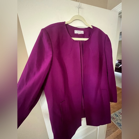 Tahari Arthur S Levine Designer Open Blazer Jacket Plum Women's Size 20W - Picture 2 of 15